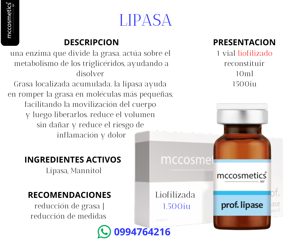 Otesaly Lipasa Enzimas Recombinantes Lipo Hialuronidasa Colagenasa Lipasa La Casa del Estetico 8